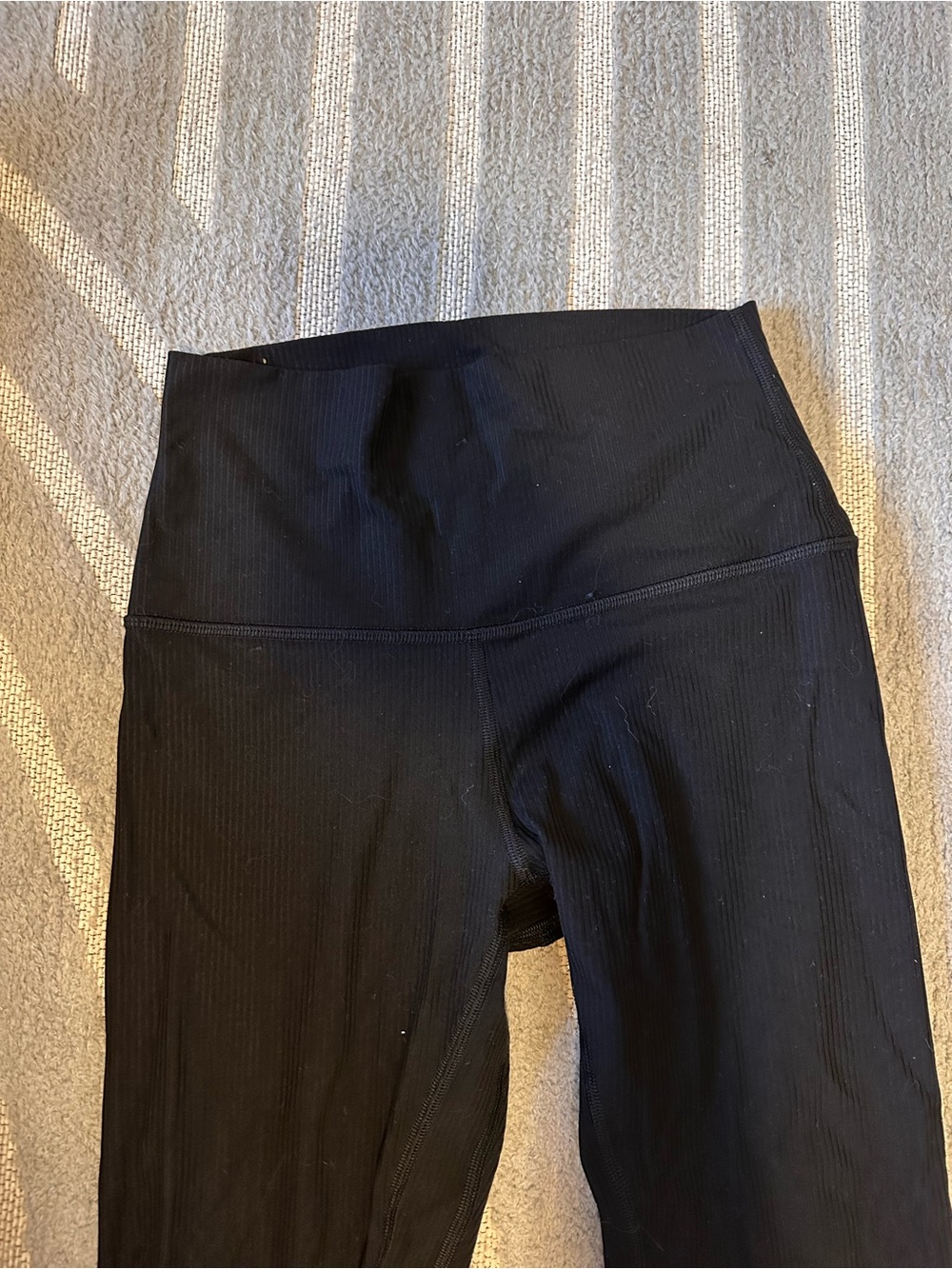 lululemon athletica Black Ribbed High-Rise Leggings